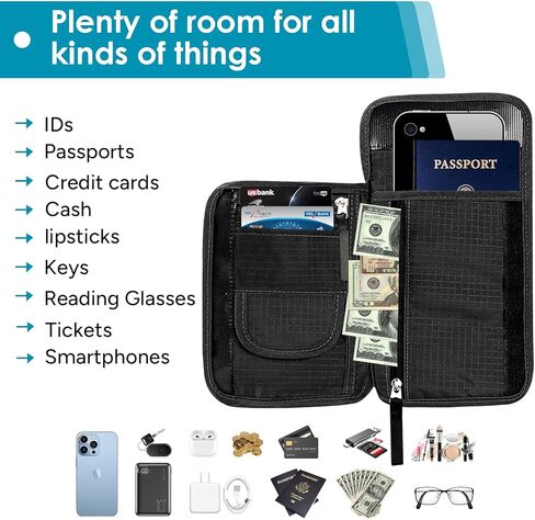 travel inspira Premium Travel Neck Wallet with RFID Blocking and Travel Inflatable Neck Pillow in Kuwait