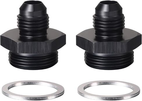 8AN Male Flare to 5/8-20 Male Carb Carburetor Fuel Inlet Fitting Adapter Aluminum Black, Pack of 2 in Saudi Arabia