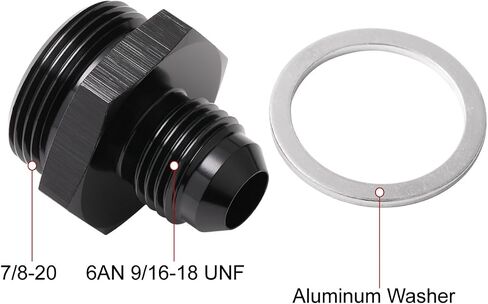 8AN Male Flare to 5/8-20 Male Carb Carburetor Fuel Inlet Fitting Adapter Aluminum Black, Pack of 2 in Saudi Arabia