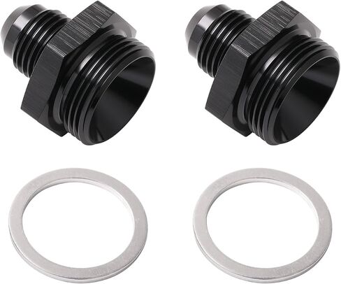 8AN Male Flare to 5/8-20 Male Carb Carburetor Fuel Inlet Fitting Adapter Aluminum Black, Pack of 2 in Saudi Arabia