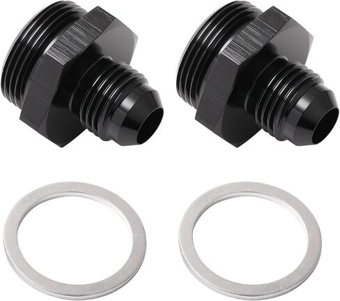 8AN Male Flare to 5/8-20 Male Carb Carburetor Fuel Inlet Fitting Adapter Aluminum Black, Pack of 2 in Saudi Arabia