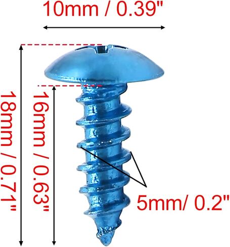 uxcell 30pcs 5mm Red Metal Motorcycle Car Cross Head Self Tapping Bolts Bumper Screws Caps Universal Replacement in Saudi Arabia