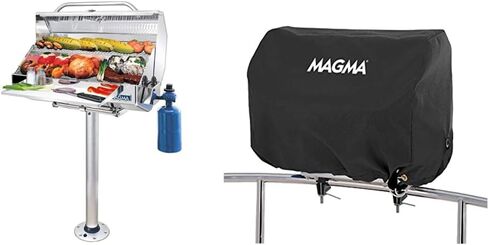 Magma Products, Double Locking Stowable Pedestal Mount, T10-185, Silver, One Size in Saudi Arabia