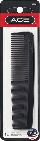 GOODY Ace Pocket Hair Comb - 5 Inch, Black - Pack of 6 - Great for All Hair Types - Fine Comb Teeth for Thin to Medium Hair - Durable for Every Day and Professional Use in Saudi Arabia