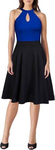 FORTRIC Women Patchwork Sleveless Wedding Party Cocktail Evening Swing Dress in Saudi Arabia