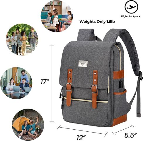 Ronyes Laptop Backpack for Women Unisex Black Backpack for School College 15.6’’ Travel Backpack (AllBlackWithUSB) in Kuwait