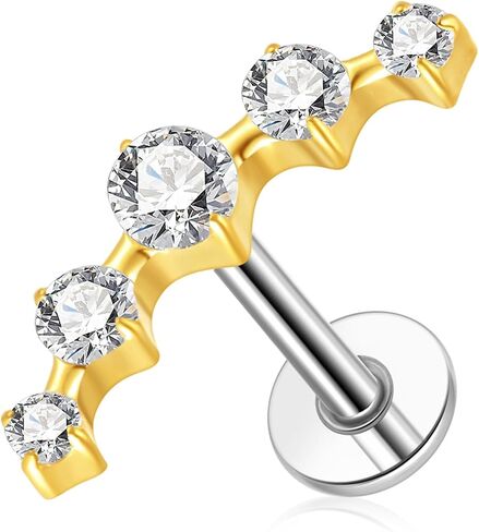 G23 Titanium Flat Back Earrings Studs 20g 18g 16g F136 Titanium Labrets Press Fit Threadless Push In Dainty Cartilage Helix Conch Lobe Lip Tragus Piercing Jewelry Push Back in Saudi Arabia