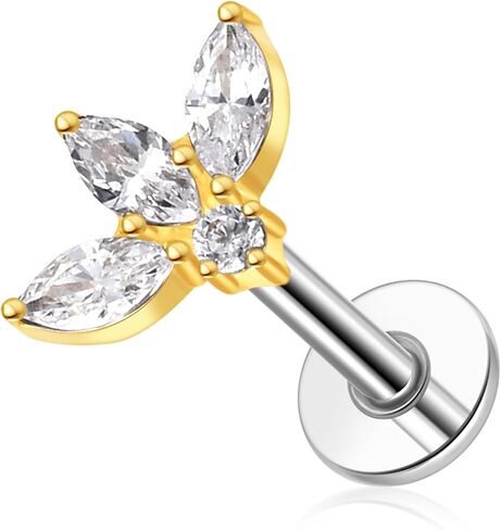 G23 Titanium Flat Back Earrings Studs 20g 18g 16g F136 Titanium Labrets Press Fit Threadless Push In Dainty Cartilage Helix Conch Lobe Lip Tragus Piercing Jewelry Push Back in Saudi Arabia