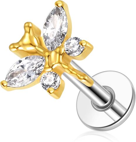 G23 Titanium Flat Back Earrings Studs 20g 18g 16g F136 Titanium Labrets Press Fit Threadless Push In Dainty Cartilage Helix Conch Lobe Lip Tragus Piercing Jewelry Push Back in Saudi Arabia