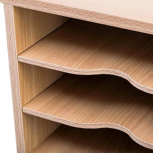 منظم الملفات الخشبية للمكتب، منظم الأدب الخشبي، حامل فارز الملفات الورقية القابل للتعديل مع 8 حجرات، حافظة تخزين الأوراق الورقية على سطح الطاولة للمنزل والمكتب والمدرسة in Kuwait