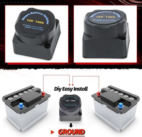 العالمي 12 فولت 140Amp بطارية مزدوجة المعزل عدة الجهد الحساس التتابع (VSR) لسيارة RV قارب البحرية شاحنة تخييم يخت in Kuwait