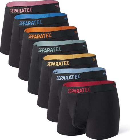 Separatec Mens Underwear Dual Pouch Breathable Rayon Made from Bamboo Trunks for Men 7 Pack in Saudi Arabia
