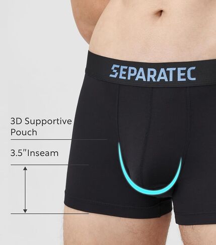 Separatec Mens Underwear Dual Pouch Breathable Rayon Made from Bamboo Trunks for Men 7 Pack in Saudi Arabia