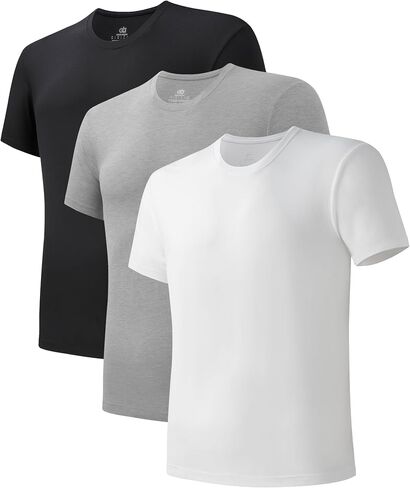 DAVID ARCHY Men's Undershirt Sorona Cotton Moisture-Wicking T-Shirts Stretch Crewneck Tees for Men 3-Pack in Saudi Arabia