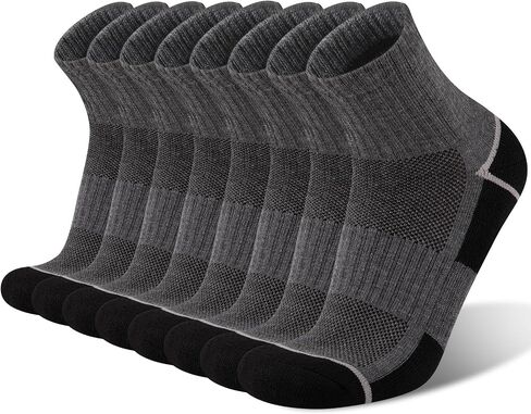 COOVAN 8 Pairs Men's Ankle Athletic Socks Quarter Cushion Comfort Casual Running Socks Moisture Wicking Running Sports Socks in Saudi Arabia