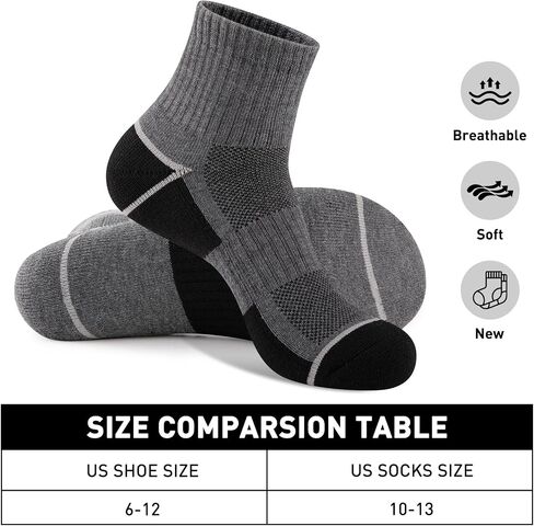 COOVAN 8 Pairs Men's Ankle Athletic Socks Quarter Cushion Comfort Casual Running Socks Moisture Wicking Running Sports Socks in Saudi Arabia