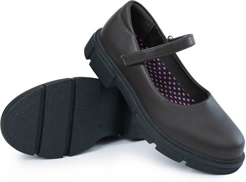 أحذية JABASIC للفتيات للزي المدرسي أحذية ماري جين المسطحة المريحة in Kuwait