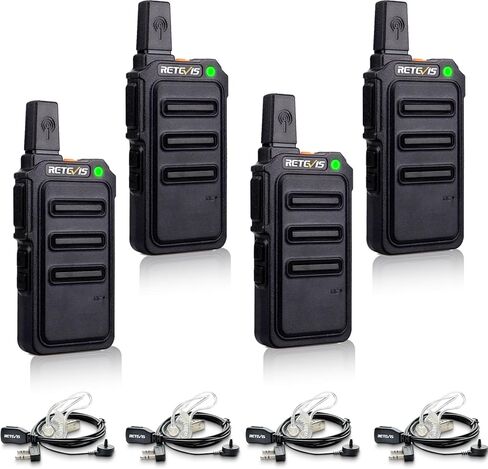 Retevis RT19 Two Way Radios Rechargeable,Portable Walkie Talkies for Adults,1300mAh Battery,Metal Clip,Hands Free 2 Way Radios for Family Small Stores Warehouse Skiing Gift (4 Pack) in Kuwait
