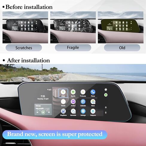 for 2024 Mazda3 2024 Mazda CX-30 Screen Protector Mazda CX30 2024 Accessories for 2024 Mazda3 Mazda CX-30 10.25 Inch Navigation Display Screen 2024 Mazda3 Accessories (2Pcs without Round Hole) in Saudi Arabia
