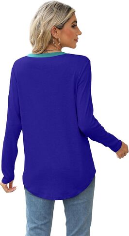 Besshopie Womens Long Sleeve Shirts Crewneck Casual Tunic Tops Fall Fashion Outfits in Kuwait
