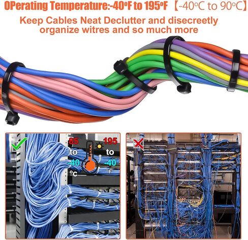 12 Inch Zip Ties Double Sided Toothed (Bulk 1000 Pack),70 LBS Tensile Strength Heavy Duty Cable Wire Ties With Self-Locking Adjustable More Durable Nylon Tie Wraps for Indoor Outdoor in Kuwait