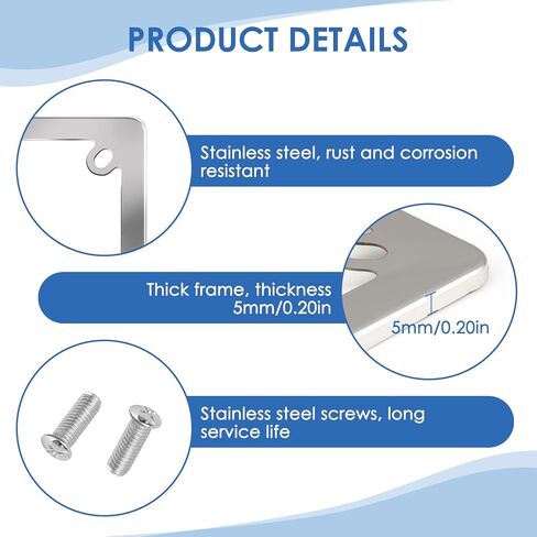 إطار لوحة ترخيص الدراجة النارية مقاس 7.5 * 4.5 بوصة، إطار علامة دراجة نارية مصقول ومطلي بمرآة من الفولاذ المقاوم للصدأ لامع للدراجات النارية، يأتي مع براغي وغسالات وأغطية لولبية (عبوة واحدة) in Kuwait