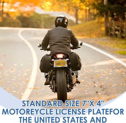 إطار لوحة ترخيص الدراجة النارية مقاس 7.5 * 4.5 بوصة، إطار علامة دراجة نارية مصقول ومطلي بمرآة من الفولاذ المقاوم للصدأ لامع للدراجات النارية، يأتي مع براغي وغسالات وأغطية لولبية (عبوة واحدة) in Kuwait