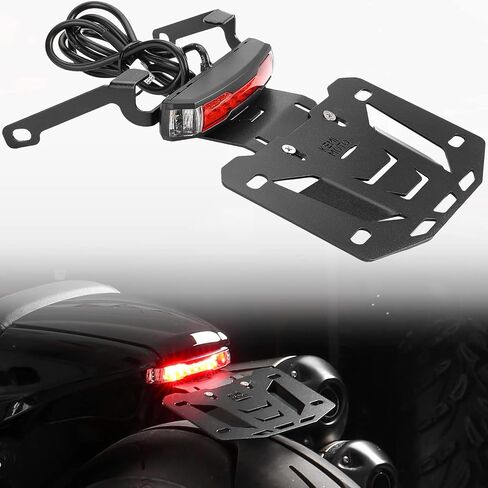 KEMIMOTO Motorcycle License Plate Bracket with LED Signal Light Compatible with Sportster S RH1250 2021 2022 2023 2024 Fender Eliminator Kit Motorcycle License Plate Holder Mount Tidy Tail in Saudi Arabia