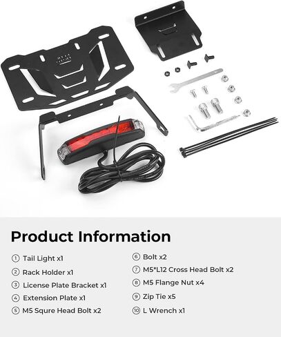 KEMIMOTO Motorcycle License Plate Bracket with LED Signal Light Compatible with Sportster S RH1250 2021 2022 2023 2024 Fender Eliminator Kit Motorcycle License Plate Holder Mount Tidy Tail in Saudi Arabia