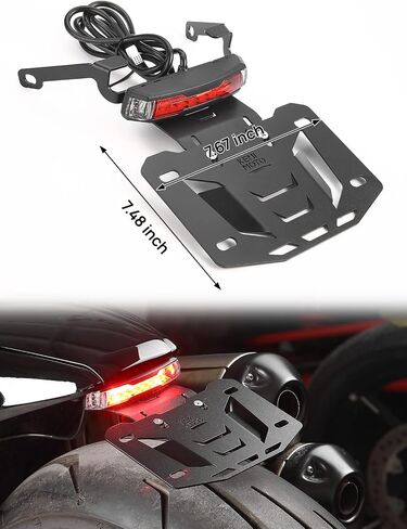 KEMIMOTO Motorcycle License Plate Bracket with LED Signal Light Compatible with Sportster S RH1250 2021 2022 2023 2024 Fender Eliminator Kit Motorcycle License Plate Holder Mount Tidy Tail in Saudi Arabia
