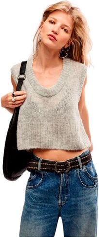 Free People Women's Dream Maker Vest, Heather Grey in Saudi Arabia