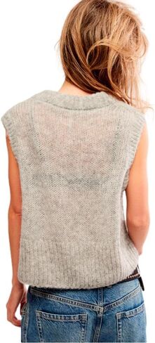 Free People Women's Dream Maker Vest, Heather Grey in Saudi Arabia