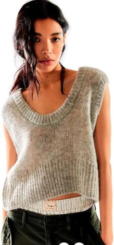 Free People Women's Dream Maker Vest, Heather Grey in Saudi Arabia