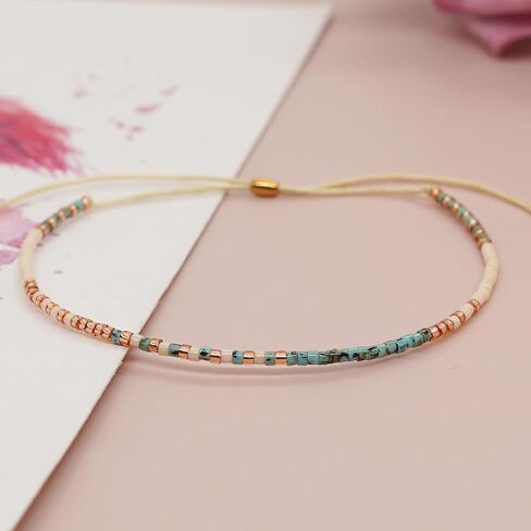 Seed Beaded Bracelets for Women, Boho Handmade Adjustable Colorful Beads Strand Summer Beach Jewelry Gift. in Kuwait