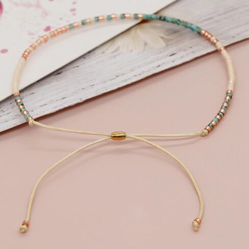 Seed Beaded Bracelets for Women, Boho Handmade Adjustable Colorful Beads Strand Summer Beach Jewelry Gift. in Kuwait