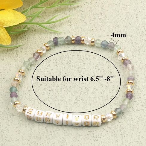 UEUC الأحجار الكريمة شفاء الأحجار كريستال سوار للنساء، 4 مم مايكرو الأوجه جولة الخرز الحجر الطبيعي التنفس رسائل ملهمة تمتد سوار in Kuwait