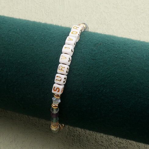 UEUC الأحجار الكريمة شفاء الأحجار كريستال سوار للنساء، 4 مم مايكرو الأوجه جولة الخرز الحجر الطبيعي التنفس رسائل ملهمة تمتد سوار in Kuwait