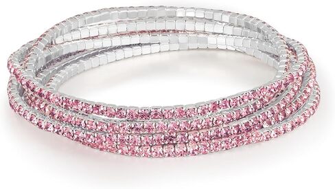 7 Pack Tennis Bracelet for Women, Plated 2mm Cubic Zirconia, Classic/Trendy Link Bracelet Set Stackable Bracelets Jewelry Gifts Presents for Girls Friends in Saudi Arabia
