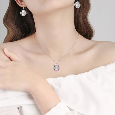 Baseball Earrings for Women Rhinestone Baseball Necklace Baseball Dangle Earrings Baseball Mom Accessories Sports Earrings Set in Saudi Arabia