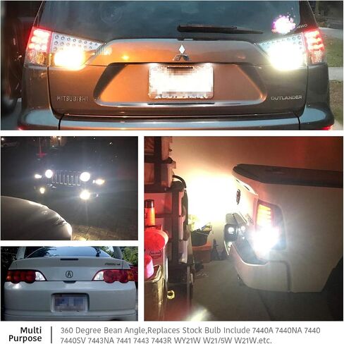 LUYED 2Pcs 7443 3030 31-smd LED Bulbs, Xenon White, 12v-24v, Fits 7440A 7440NA 7440 7440SV 7443NA 7441 7443 7443R WY21W W21/5W W21W, Easy Installation in Saudi Arabia