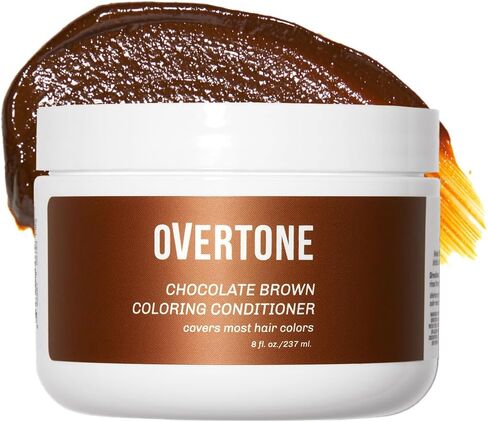 oVertone Haircare Color Depositing Conditioner - 8 oz Semi Permanent Hair Color with Shea Butter & Coconut Oil - Temporary Hair Color Dye - Vegan, Cruelty-Free - Blue for Brown Hair in Saudi Arabia