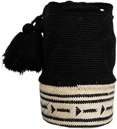 حقيبة Wayuu Mochila الكولومبية الأصلية: حقيبة شاطئ مصنوعة يدويًا من قش Boho، مصنوعة يدويًا على يد حرفيي Wayúu - حقائب Boho الكولومبية الأصلية (M206) in Saudi Arabia