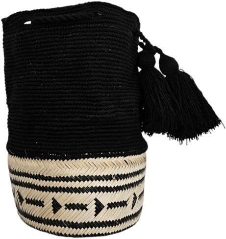 حقيبة Wayuu Mochila الكولومبية الأصلية: حقيبة شاطئ مصنوعة يدويًا من قش Boho، مصنوعة يدويًا على يد حرفيي Wayúu - حقائب Boho الكولومبية الأصلية (M206) in Saudi Arabia