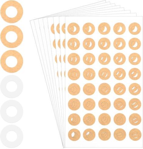 800 قطعة من تقوية ثقب الورق، دوائر تقوية الورق مقاس 1/4 بوصة، ملصقات تقوية فتحة الموثق، ملصقات تقوية، واقيات الفتحات للورق (مجموعة ورق كرافت وشفاف) in Kuwait