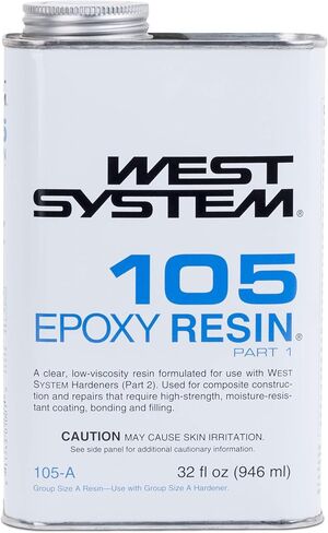 حزمة West System 105A Epoxy الراتنج (32 أونصة سائلة) مع مقوي إيبوكسي بطيء 206A (7 أونصة سائلة). تتضمن أيضًا مضخة واحدة من الراتنج ومضخة واحدة للتصلب. in Kuwait