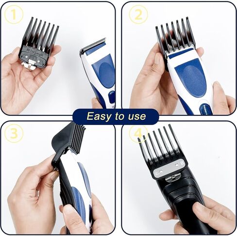 واقيات قص الشعر الممتازة مناسبة لقص الشعر، أمشاط احترافية لقص الشعر مع مشبك معدني، مجموعة 10 واقيات لأطوال القطع متوافقة مع معظم ماكينات قص الشعر من Wahl in Kuwait