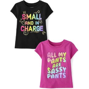 The Children's Place Baby Toddler Girls 2-Pack Short Sleeve Graphic T-Shirt