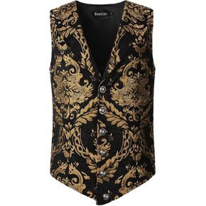 DarcChic Mens Gothic Lapel Vest Steampunk Waistcoat Victorian in Kuwait