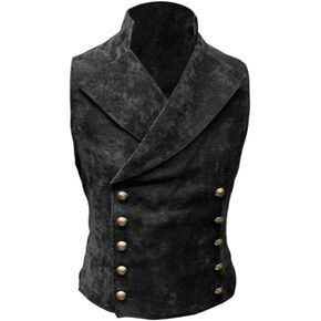 HFU الرجال فو الجلد المدبوغ سترة مزدوجة الصدر سليم صالح القوطية Steampunk صدرية شهم سهرة حفلة موسيقية بدلة رسمية