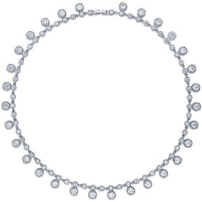 BERRICLE Brass Cubic Zirconia CZ Fashion Bib Statement Necklace for Women